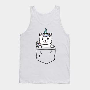 Cute loving Caticorn pocket Unicorn girl Tank Top